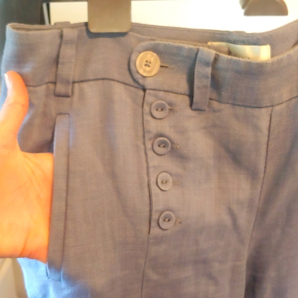 Grey, size 8, Anthro wide-leg sailor-style buttons - Picture 2 of 4